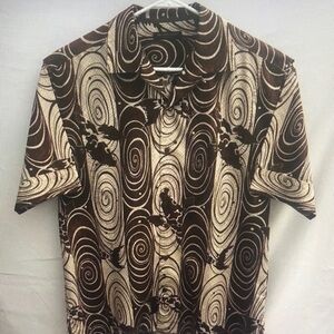Brown Swirl Pattern Men's Shirt